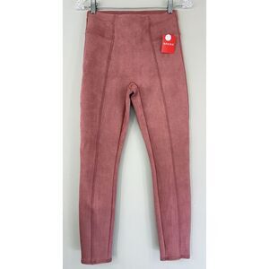 Spanx Faux Suede Leggings Small Petite Rich‎ Rose NWT